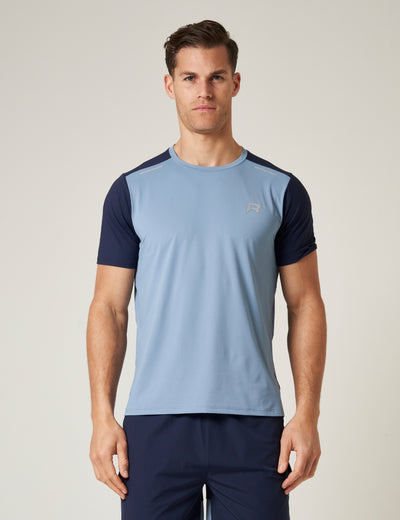 FLIGHT T-SHIRT - DUSTY BLUE / NAVY