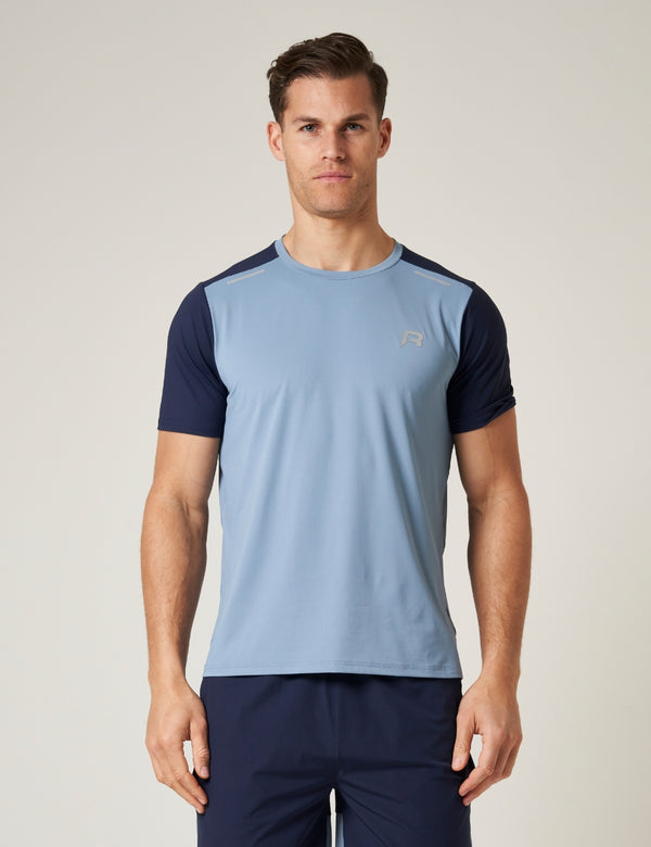 FLIGHT T-SHIRT - DUSTY BLUE / NAVY
