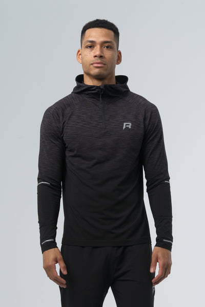 AXIS HALF ZIP HOODIE - BLACK