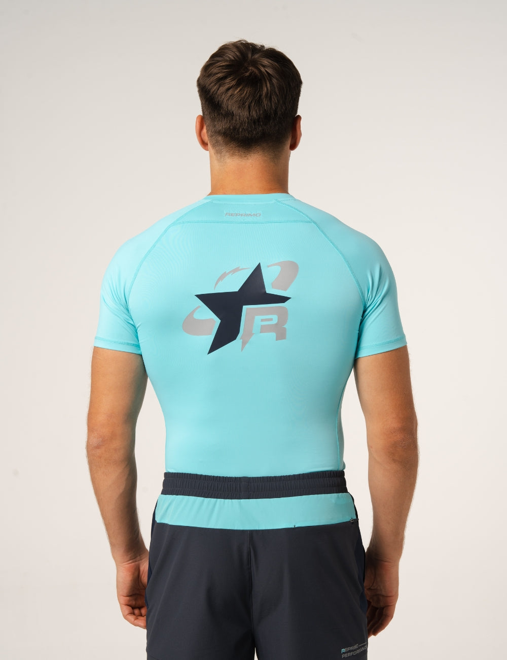 BASE LAYER T-SHIRT - CYAN / NAVY-2