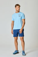 Run Club Graphic T-Shirt - Sky Blue / Navy / Reflective
