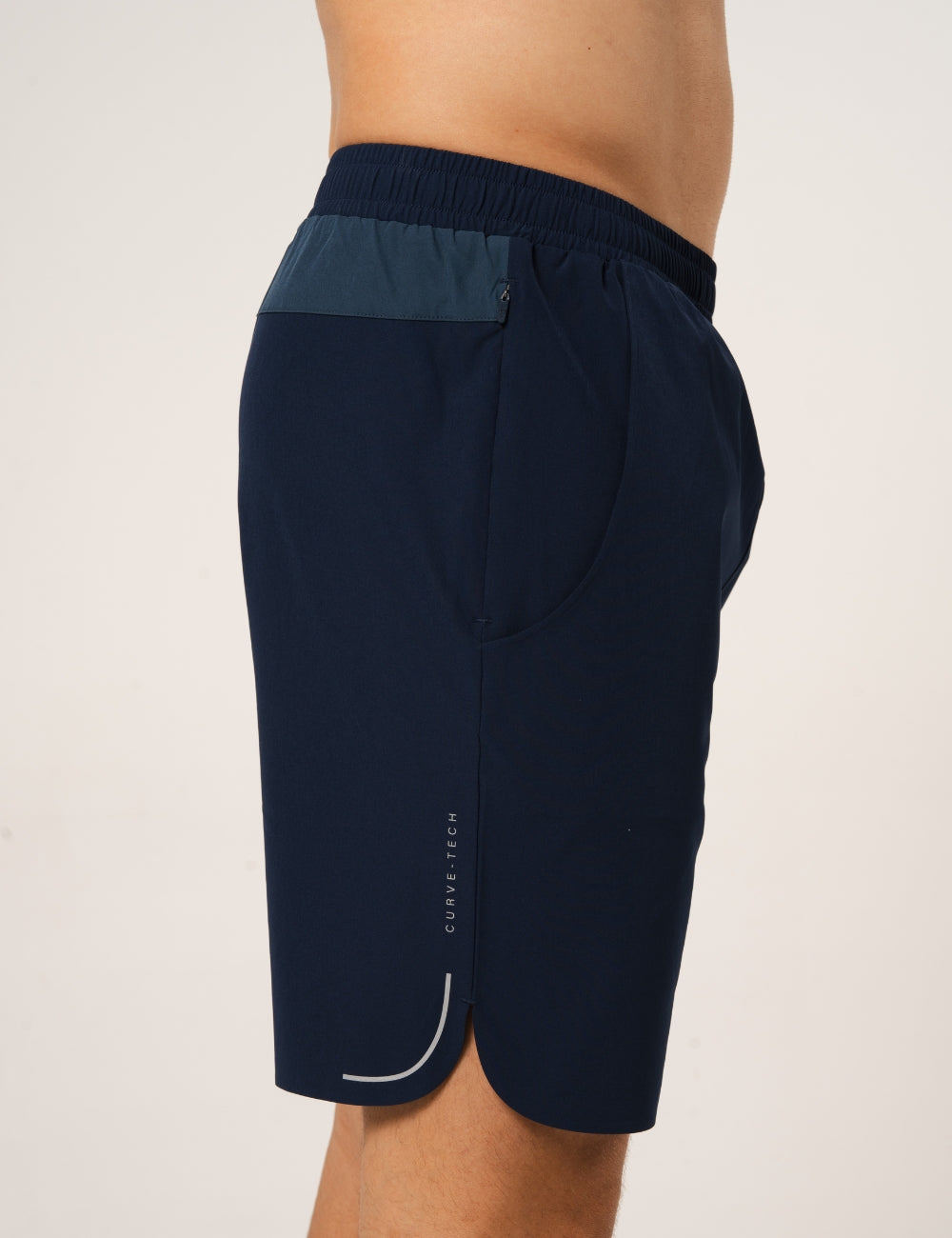 CURVE SHORTS - NAVY / NEON BLUE-3