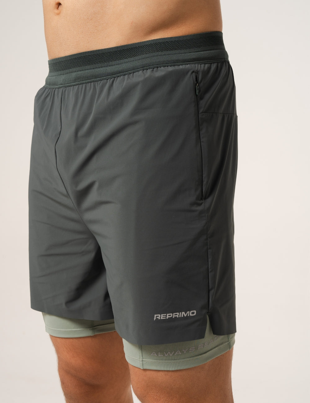 AR PERFORMANCE DUAL SHORTS - DARK MOSS / ICEBERG-3