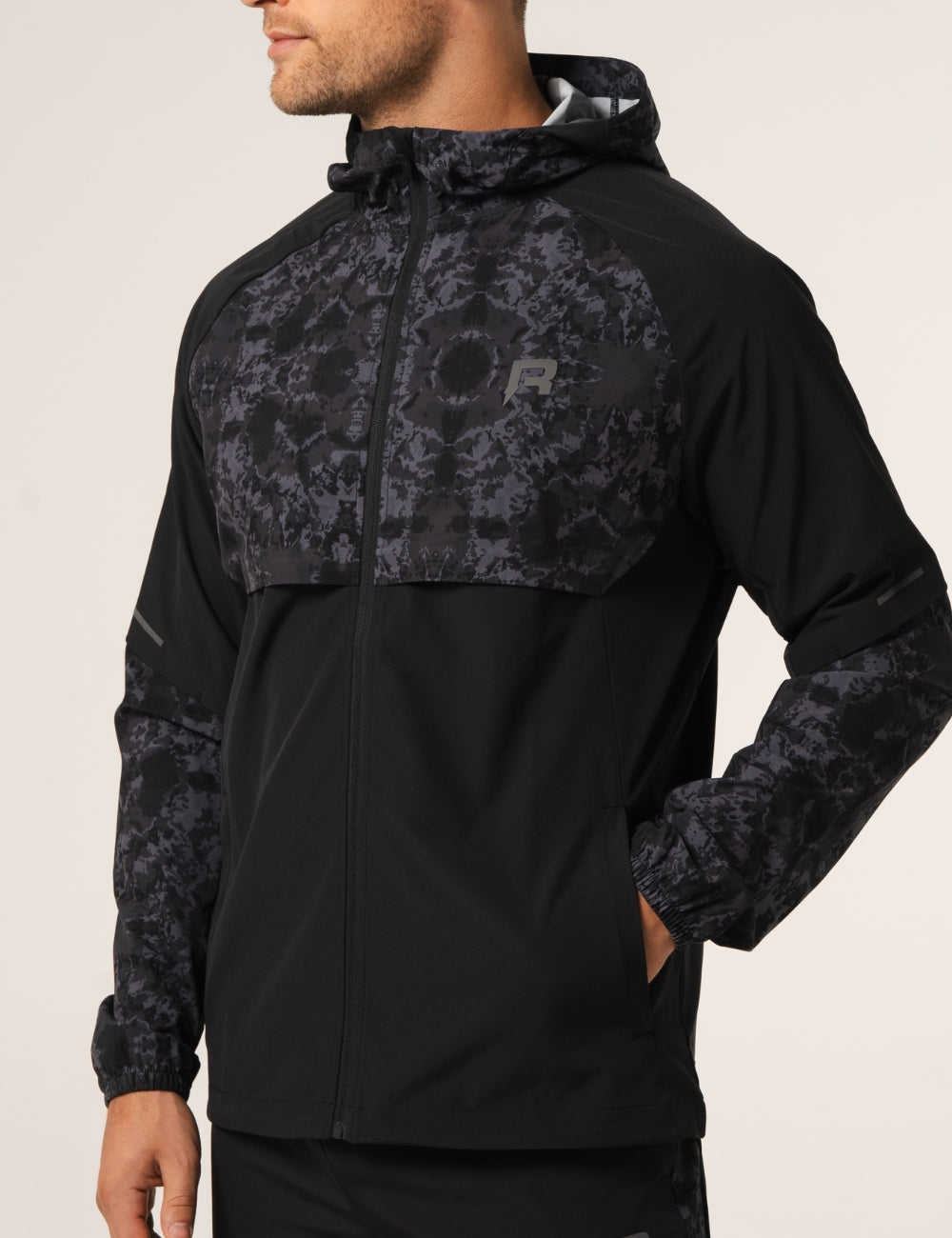 SHIBORI HYBRID WINDBREAKER - BLACK-3