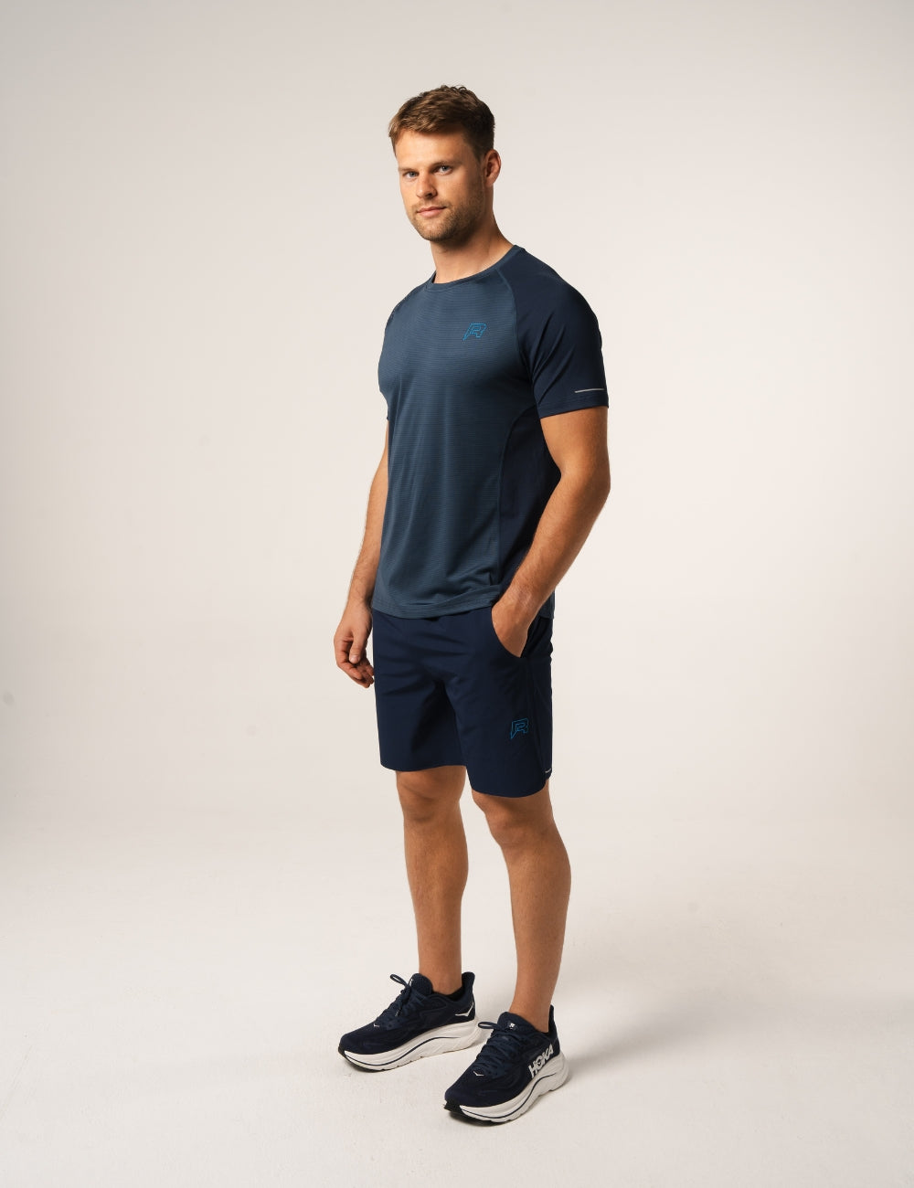 CURVE T-SHIRT - NAVY / NEON BLUE-4