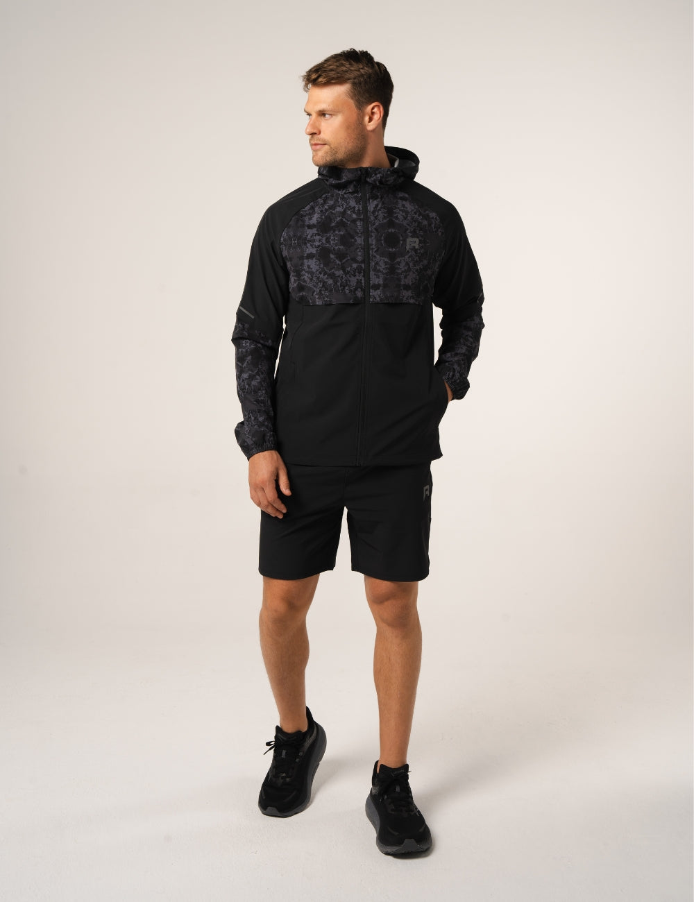 SHIBORI HYBRID WINDBREAKER - BLACK-4
