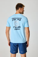Run Club Graphic T-Shirt - Sky Blue / Navy / Reflective