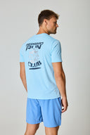 Run Club Graphic T-Shirt - Sky Blue / Navy / Reflective