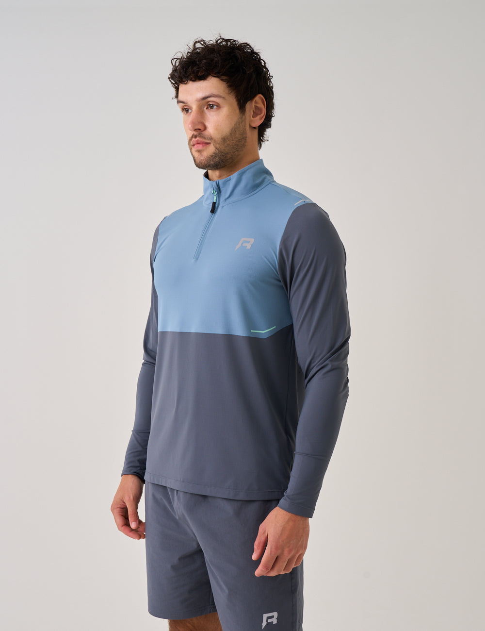 SUMMIT QUARTER ZIP - DUSTY BLUE / TURBULENCE-2