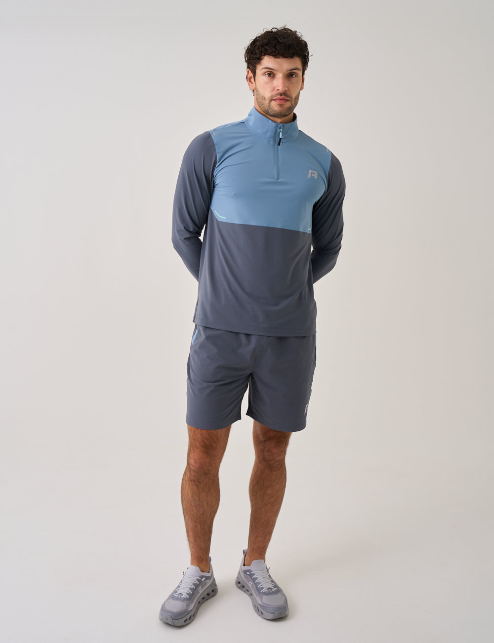 SUMMIT QUARTER ZIP - DUSTY BLUE / TURBULENCE-5