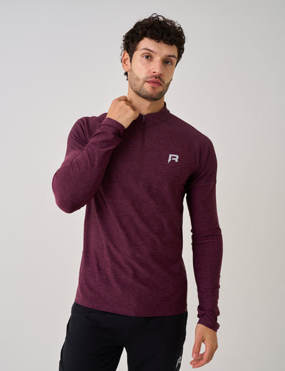 RISE HALF ZIP - BURGUNDY
