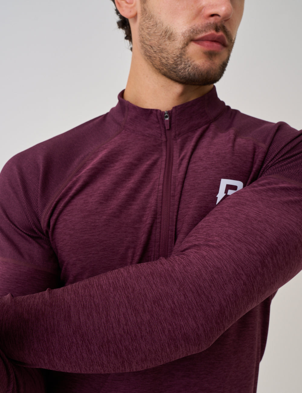 RISE HALF ZIP - BURGUNDY