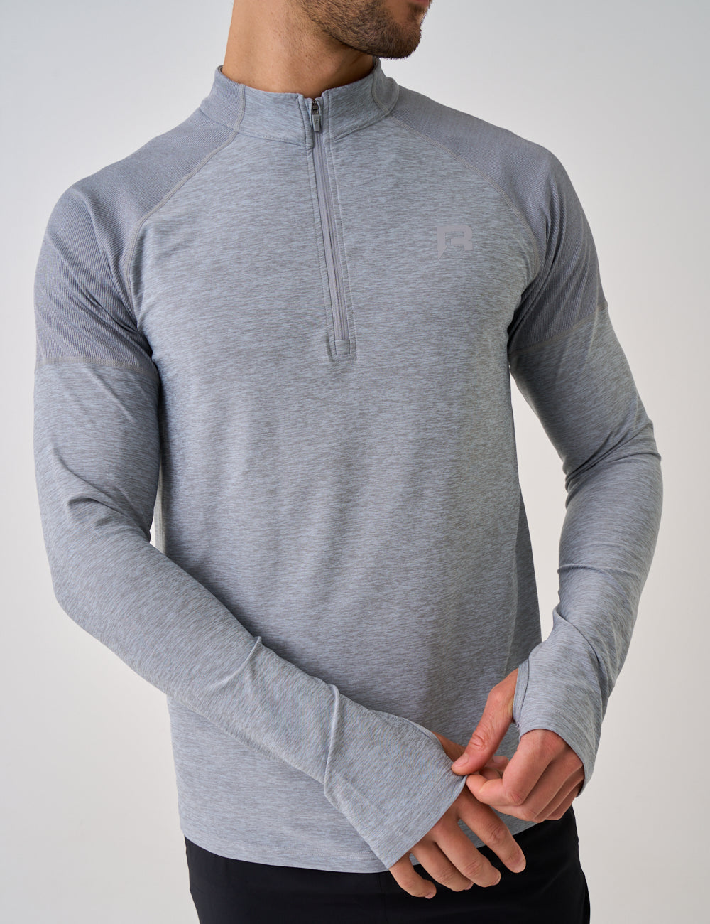 RISE HALF ZIP - MARBLE-2