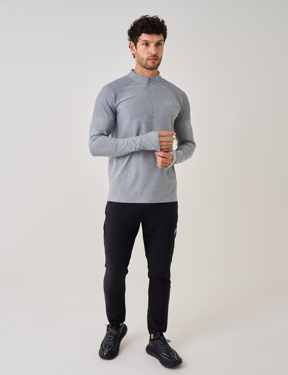RISE HALF ZIP - MARBLE-5