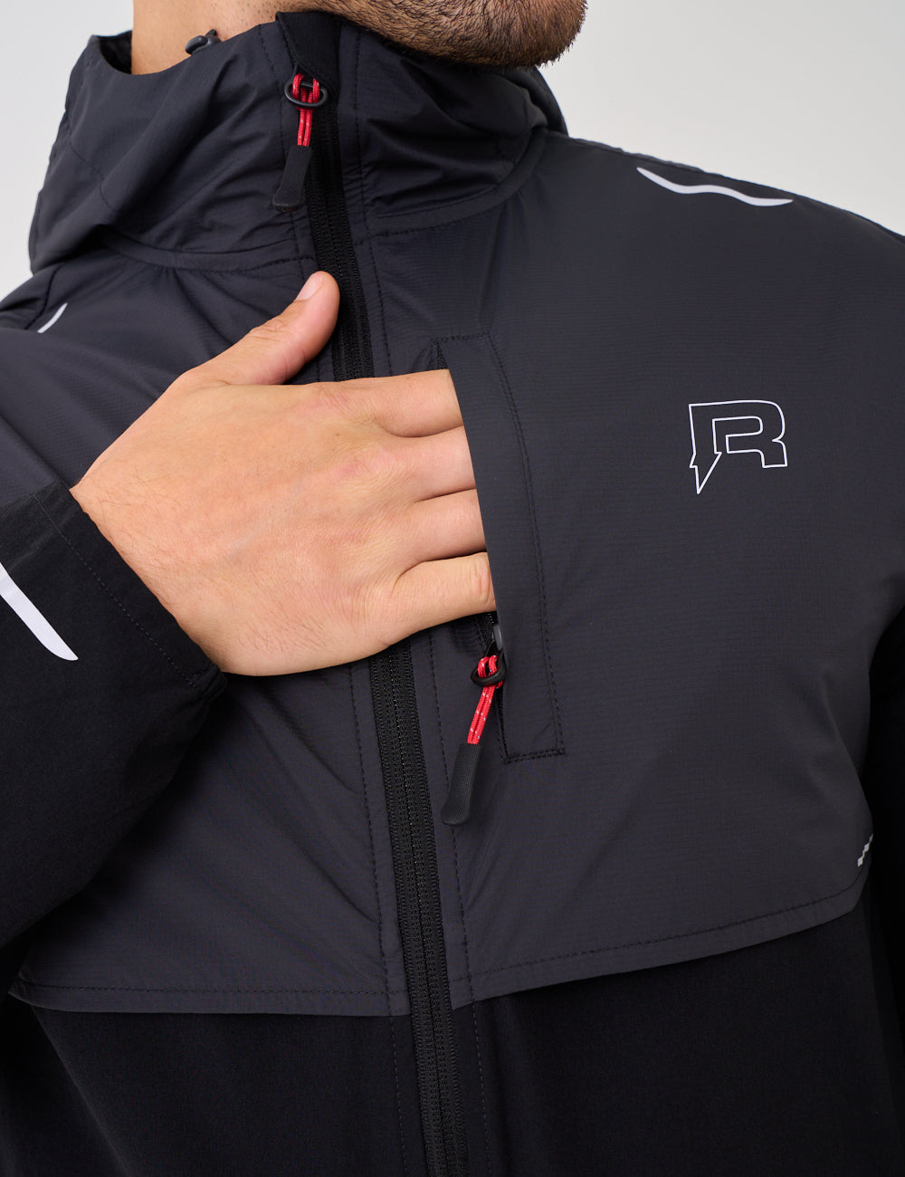 SUMMIT WINDBREAKER - BLACK / RED-5
