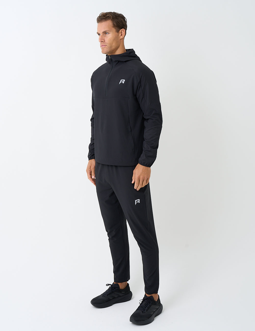 RISE HALF ZIP HOODIE - BLACK-4