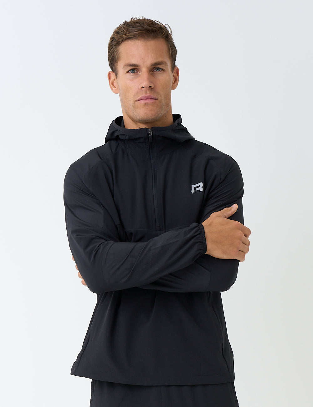 RISE HALF ZIP HOODIE - BLACK-3