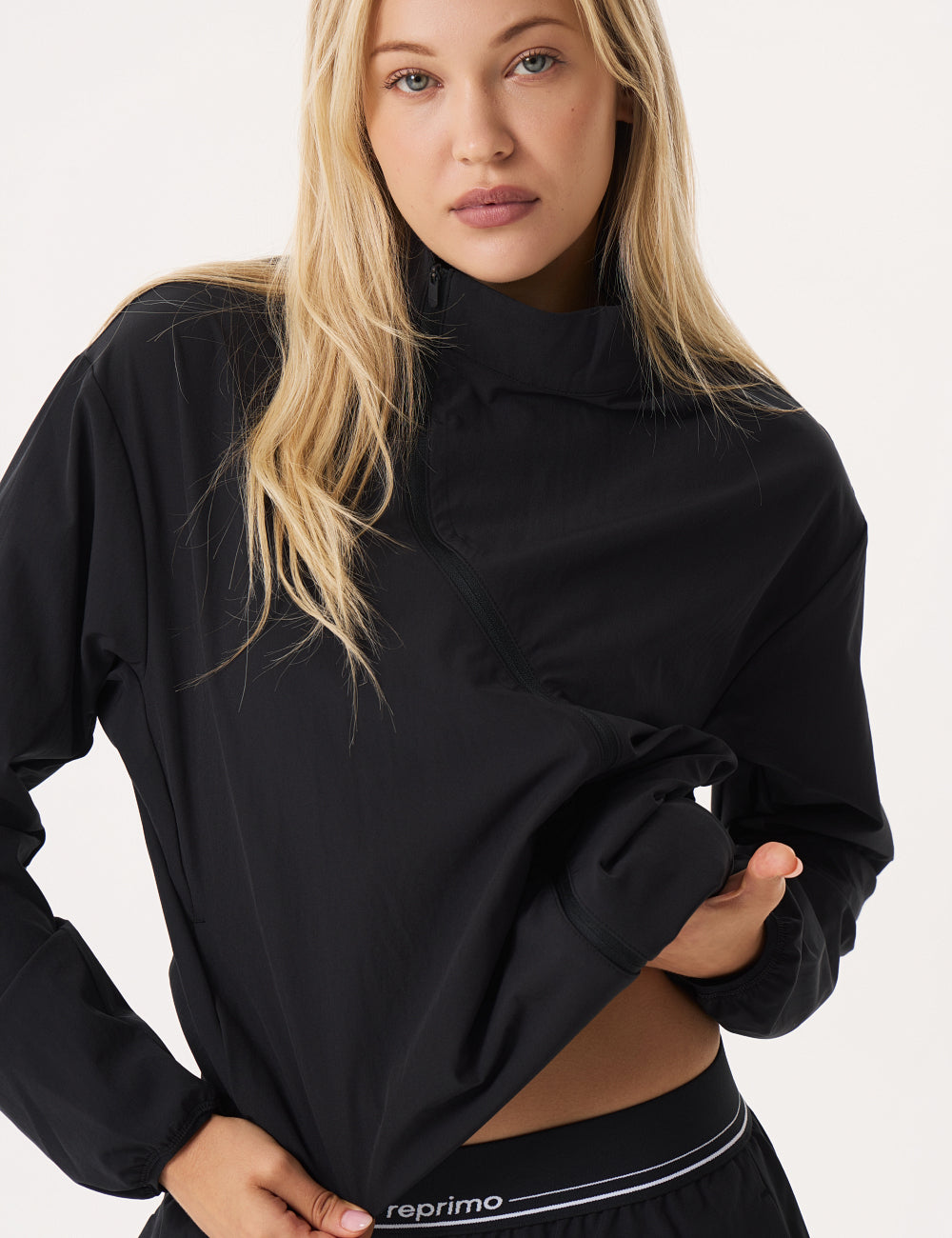 CONTOUR ASYMMETRIC TRACK JACKET - BLACK-4