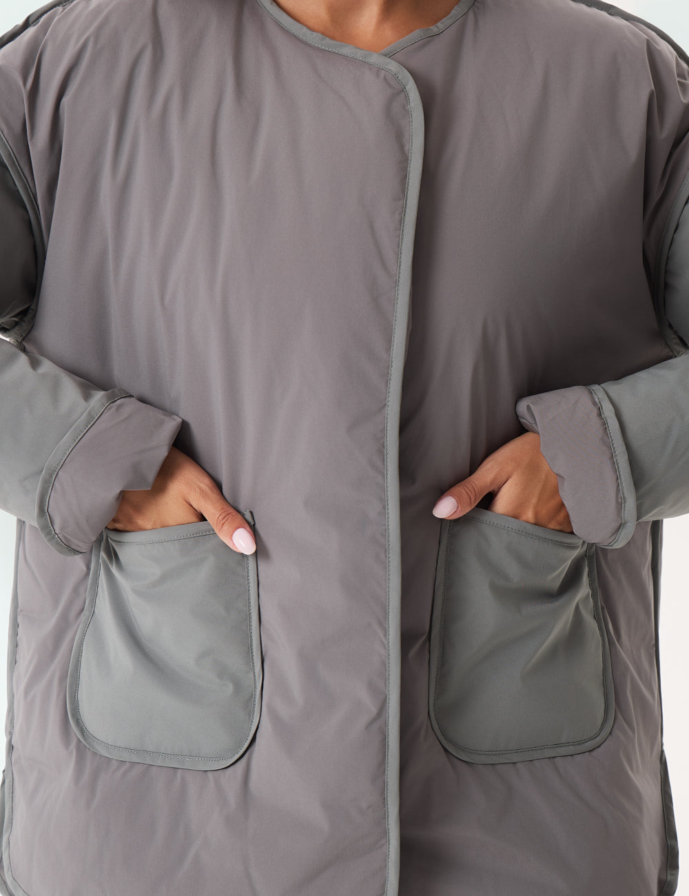 NOMI PADDED JACKET - DOVE / AGAVE-2