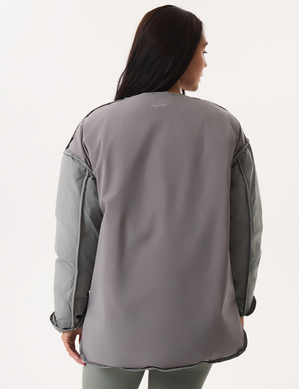 NOMI PADDED JACKET - DOVE / AGAVE-3