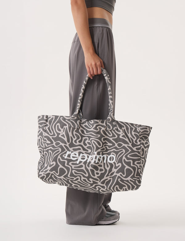 CORA CANVAS TOTE BAG - DOVE / SILVER
