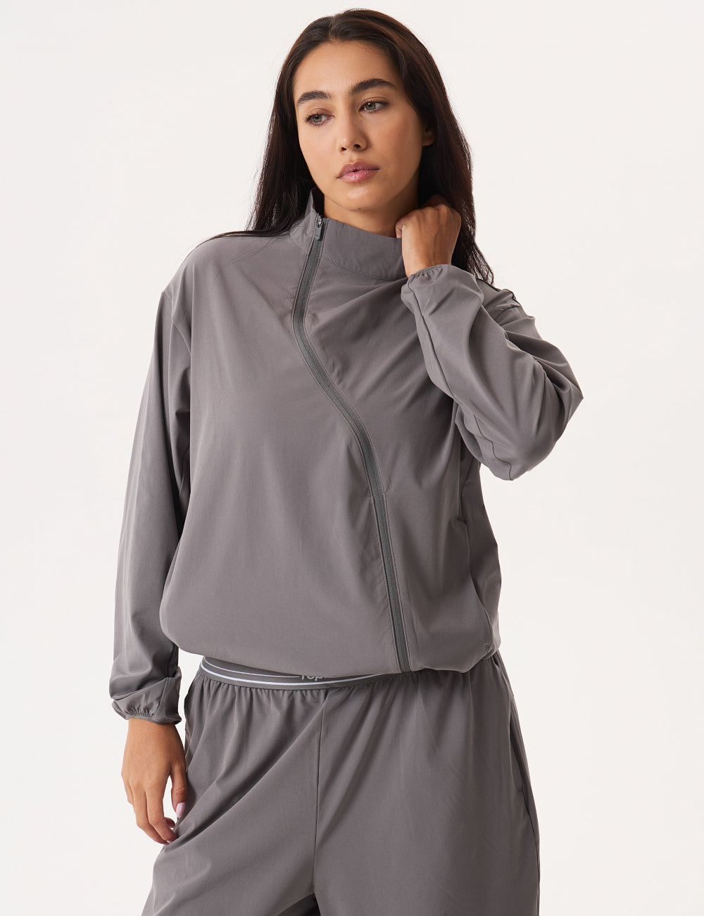 CONTOUR ASYMMETRIC TRACK JACKET - DOVE-1