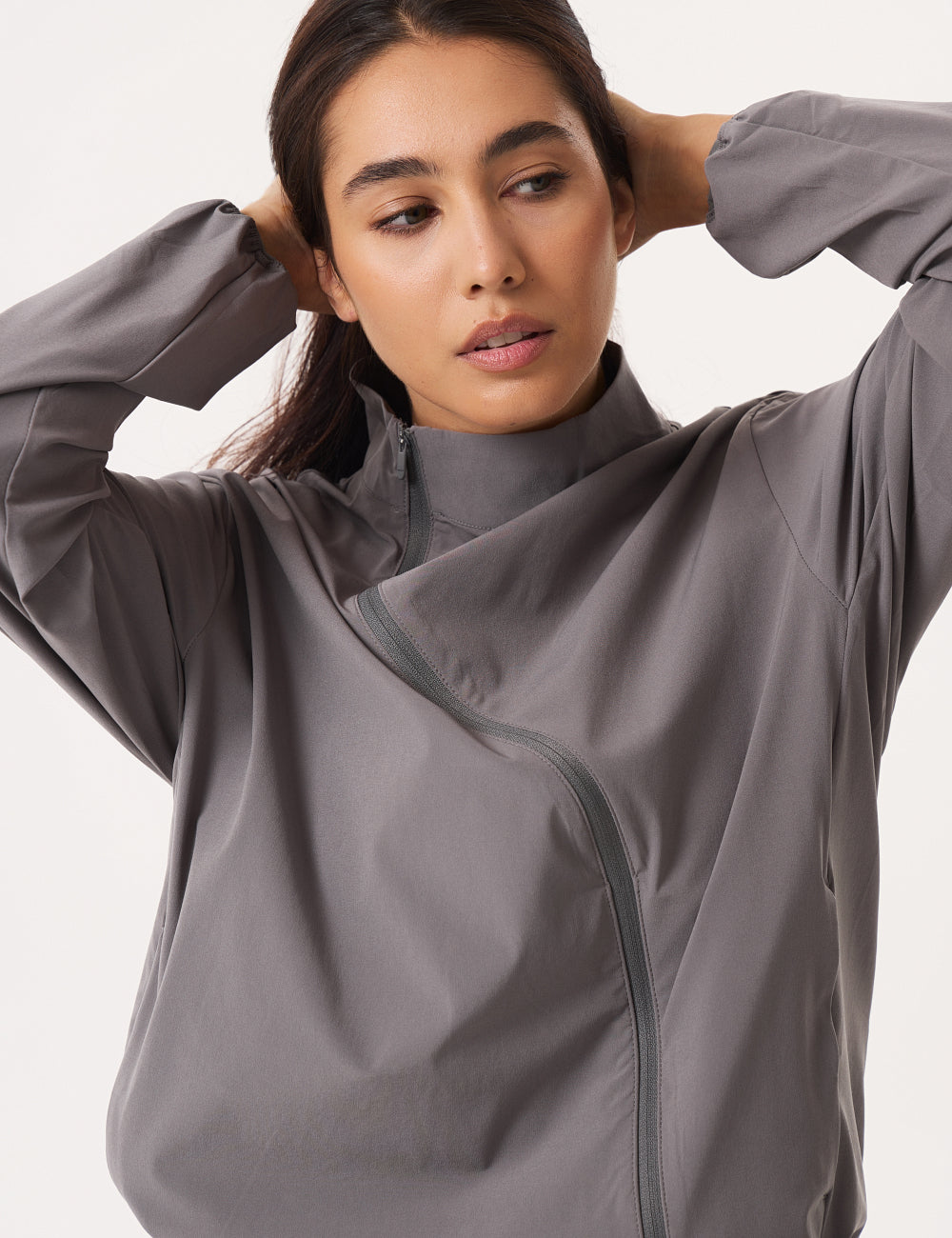 CONTOUR ASYMMETRIC TRACK JACKET - DOVE-5